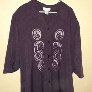 Purple button down top
